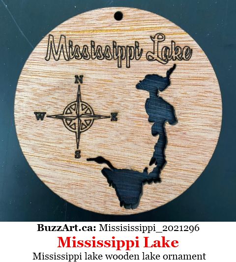 Mississippi lake wooden lake ornament